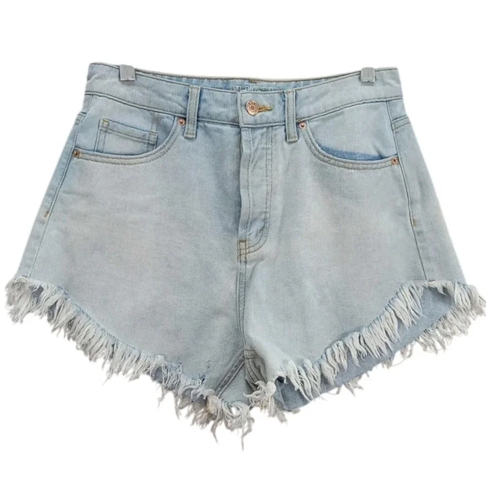 Y2K Wild Fable Denim Shorts Womens Sz 4 High Rise Button Fly CutOff Streetwear
